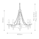 Żyrandol Warwick – 5 źródeł światła WR5-GRAPHITE Elstead Lighting