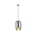 22056 PENDANT LIGHT G9 SMOKE GLASS - GOLD MAT Zambelis Lights