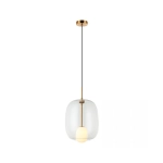 22057 PENDANT LIGHT G9 CLEAR GLASS - GOLD MAT Zambelis Lights