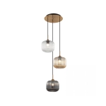 22073 PENDANT LIGHT 3XE27 MAX40W GLASS CLEAR-SMOKED-CHAMPAGNE Zambelis Lights