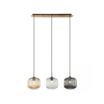 22074 PENDANT LIGHT 3XE27 MAX40W GLASS CLEAR-SMOKE-CHAMPAGNE Zambelis Lights
