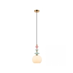 22079 PENDANT LIGHT 1XE27 MAX 40W OPAL WHITE GLASS & CERAMICS Zambelis Lights