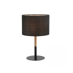 20214 TABLE LAMP E14 MAX 40W IRON & WOOD & FABRIC MATERIAL BLACK SWITCH FOR INTERIOR SPACES Zambelis Lights