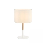 20215 TABLE LAMP E14 MAX 40W METAL & WOOD & FABRIC MATERIAL WHITE SWITCH FOR INTERIOR SPACES Zambelis Lights