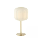 20252 TABLE LAMP E27 MAX 25W GOLD MATT METAL - OPAL GLASS ON/OFF SWITCH Zambelis Lights