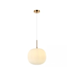 20124 GLASS PENDANT LAMP 40W 1X E27 OPAL GLASS & ANCIENT BRASS Zambelis Lights