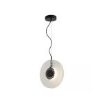 23073 PENDANT LED LIGHT 8W 3000K METAL-GLASS, BLACK-CLEAR GLASS Zambelis Lights