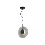 23072 PENDANT LED LIGHT 8W 3000K METAL-GLASS, BLACK-SMOKED GREY Zambelis Lights