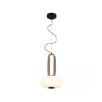 23084 PENDANT LED LIGHT 23W 3000K METAL-SMOKED & OPAL GLASS , BLACK Zambelis Lights