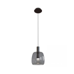1967 PENDANT LIGHT GLASS 7W SMOKE GRAY Zambelis Lights
