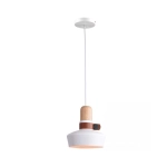 1992 PENDANT LIGHT 1XE27 WHITE WOOD LEATHER Zambelis Lights