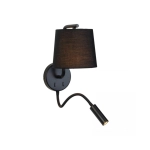 H57 HOTEL SCONCE LED 3W + 1XE27 BLACK MATT Zambelis Lights