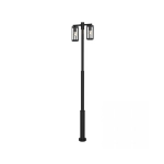 E339 OUTDOOR LAMP POST 2XE27 MAX 15W ALUMINIUM BLACK IP65 Zambelis Lights