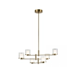 23019 PENDANT LED LIGHT 42W 3000K METAL-GLASS GOLD Zambelis Lights