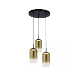 23231 PENDANT LED LIGHT 3X12W 3000K GLASS BLACK-GOLD Zambelis Lights