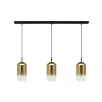 23232 LINE LED LIGHT 3X12W 3000K GLASS BLACK-GOLD Zambelis Lights