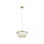 23045 PENDANT LED LIGHT 27W 3000K METAL-CRYSTAL ANTIQUE BRASS Zambelis Lights