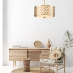 Średnia lampa wisząca Ziggy – 2 źródła światła – Lakierowane złoto ZIGGY-2P-M-LG Elstead Lighting