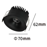 Oczko podtynkowe Zyra czarne LED CCT LP-1606/1RS BK LIGHT PRESTIGE