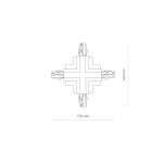Łącznik krzyżowy wpuszczany czarny CTLS RECESSED POWER X CONNECTOR BLACK 8680 Nowodvorski - zdjęcie dodatkowe 2