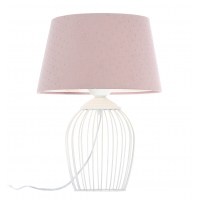 kinkiecik.pl Lampa stołowa Macodesign Lyra z welurowej pikowanej tkaniny w kolorze pudrowego różu 0Y0s-002