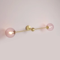 Mosiężna lampa z różowymi kloszami PINK PEARL WALL Long 1112D40_L Aldex