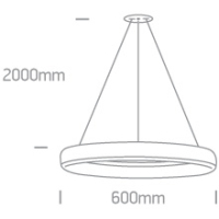 Lampa wisząca LED Pendant Rings 63114/B/W ONE LIGHT 60cm