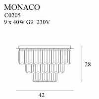 Monaco C0205 Plafon Złoty Ø 42 Cm MaxLight