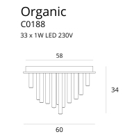 Organic C0188D plafon złoty MAXlight