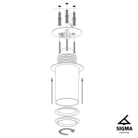 Plafon z żywicy srebrno-czarny Sigma Lighting Solaris L 40627