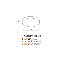 CANOPY TOP 38cm WH AZ5432 AZZARDO