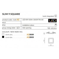 kinkiecik.pl Oprawa podtynkowa Slim 9 Square 4000K IP44 (black) AZ4375 AZZARDO