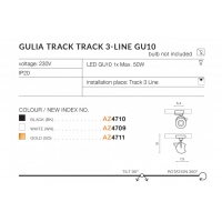 GULIA Track 3Line GU10 (gold) AZ4711 GU10 1x MAX 50W GOLD AZZARDO