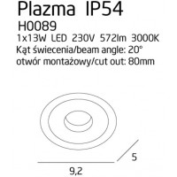 kinkiecik Plazma H0088 Oprawa podtynkowa czarna IP54 MaxLight