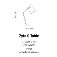 kinkiecik.pl Lampa stołowa ZYTA S TABLE grey AZ1848+AZ2598 śr.20cm AZZARDO