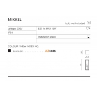kinkiecik.pl Lampa stojąca Mikkel (black) E27 1x MAX 35W IP65 ALUMINIUM AZ4485 AZZARDO