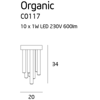 Organic Chrom C0117D Plafon Mały MAXLIGHT