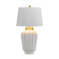 Lampa stołowa Bexley – 1 źródło światła – Biała/ Szczotkowany mosiądz QN-BEXLEY-TL-WBB Elstead Lighting