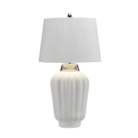 Lampa stołowa Bexley – 1 źródło światła – Biała/ Polerowany nikiel QN-BEXLEY-TL-WPN Elstead Lighting