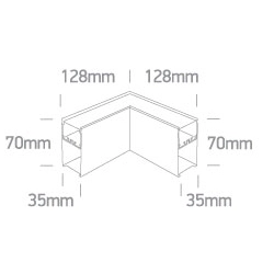 Łącznik narożny BLACK UGR19 LED CORNER 13W CCTV PV FOR 38150A 38151A 230V 050170D/B/V ONE LIGHT