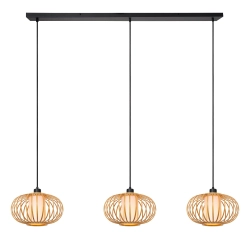 THULINE - Lampa wisząca - 3xE27 - Light Wood Look - Essential 05457/03/72 LUCIDE