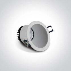Kinkiecik.pl Komi 10108A/W/W biały asymyczny wpust COB LED 3000K 8W dark light; nieściemnialny zasilacz LED w zestawie ONE LIGHT