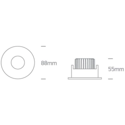 Kinkiecik.pl Anarita 10108H/W/W biały wpust COB LED IP54 3000K 8W dark light; nieściemnialny zasilacz LED w zestawie ONE LIGHT