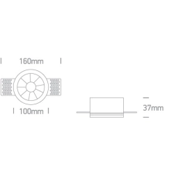 Oprawa podtynkowa The Trimless Mirror Range 10112XTR/W/W ONE LIGHT