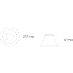 kinkiecik.pl Wpust Corlu 3 10125TD/W/C biały downlight LED 25W IP54 4000K 230V dark light; w komplecie z zasilaczem 600mA ONE LIGHT