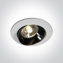 kinkiecik.pl Ekali 11120E/W/W biały wpust z odbłyśnikiem ciemny chrom COB LED 3000K 20W; nieściemnialny zasilacz LED w z
