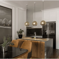 kinkiecik.pl Lampa wisząca mała złota PALLA LP-2844/1P S GD LIGHT PRESTIGE
