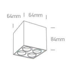 kinkiecik.pl Filona 4 12406C/B/W czarna oprawa sufitowa SMD LED 10W 3000K dark light; zasilacz LED 700mA w zestawie ONE LIGHT