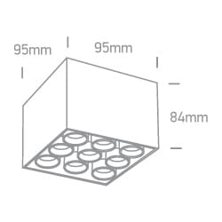 kinkiecik.pl Filona 9 12906C/B/W czarna lampa sufitowa SMD LED 20W 3000K; w komplecie z zasilaczem LED 700mA ONE LIGHT