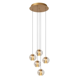 DILENKO Lampa wisząca Ø 31 cm LED 5x3,5W 2700K złoty mat / mosiądz 13497/15/02 Lucide - zdjęcie produktu
